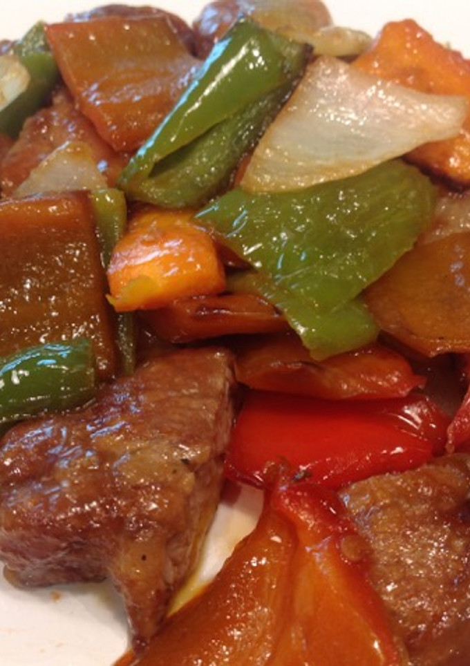 Una foto de Solomillo de cerdo con salsa agridulce