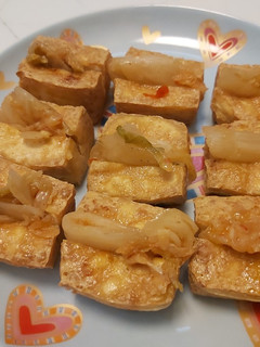 韓式泡菜炸豆腐(氣炸鍋) 的食譜成品照片
