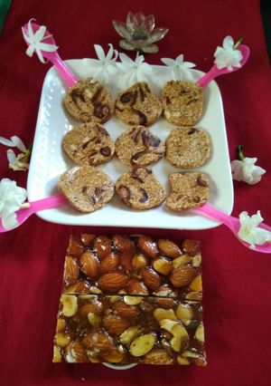 A picture of Dates & Rajgira chikki.