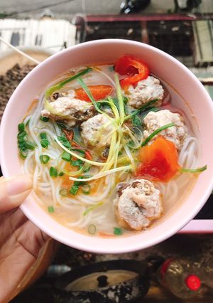 Hình của món Bún mọc phiên bản không có nước xương mà vẫn ngon :))).