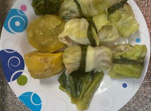 Hình của món Bắp cải cuộn thịt+ khoai lang (eat clean).