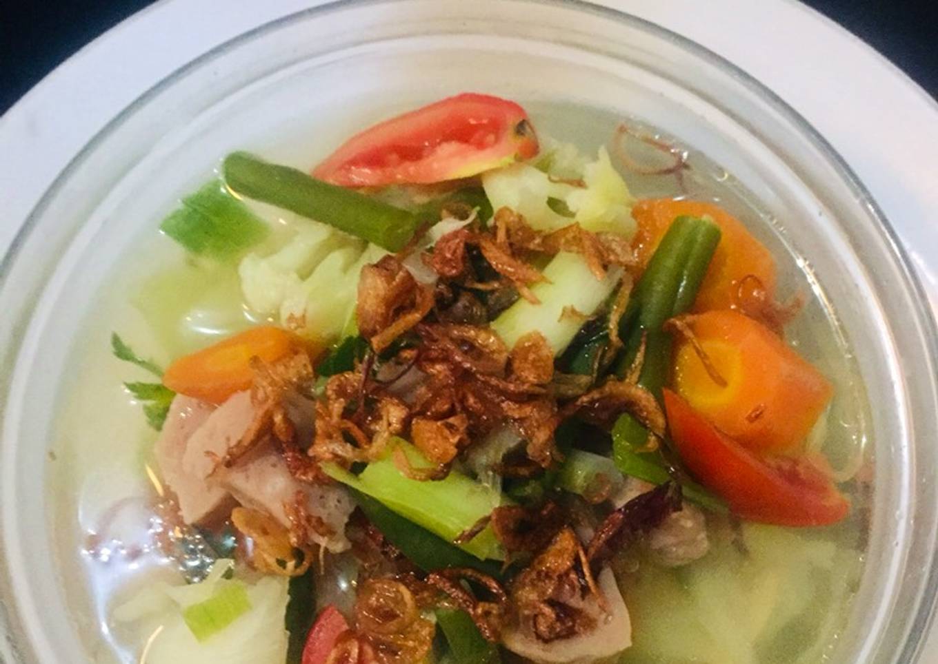 Sup baso sayuran simple seger