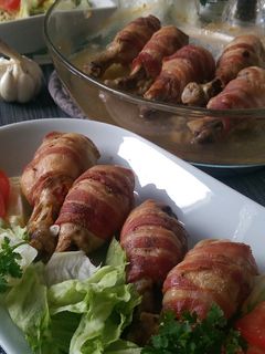 O poză a rețetei Copănele învelite în bacon.