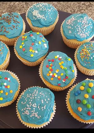 A picture of Light and fluffy cupcakes.