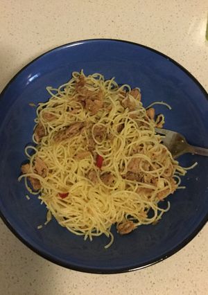 Foto resep Spaghetti aglio olio Tuna