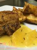 Costillas Adobadas Con Guarnición De Papas Al Romero