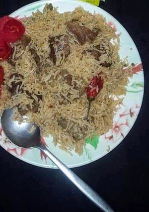 A picture of Beef yakhni pulao.