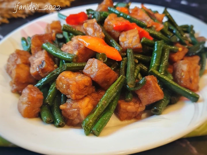 Cara Mudah Membikin Resep 460. Oseng Tempe Kacang Panjang Cabe Gendot yang Bisa Manjain Lidah Anti Ribet, Bikin Ngiler