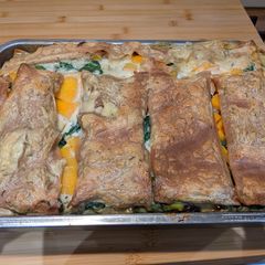 A picture of SPINACH, RAISIN & PINE NUT VEGAN LASAGNE.