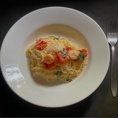 A picture of Seafood Spaghetti Parmodoro.