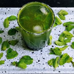 A picture of Mint lemonade (welcome drink).