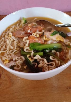 Foto resep Mie telur rebus