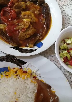 عکسی از دستور خورشت گوشت و بادمجان