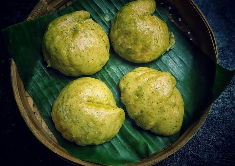 Cara buat Spinach Steamed Bun/ Mantau Bayam , Enak Banget