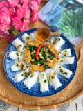 Bánh Hỏi Tempeh Wrapped in Betel Leaves (Vegan)