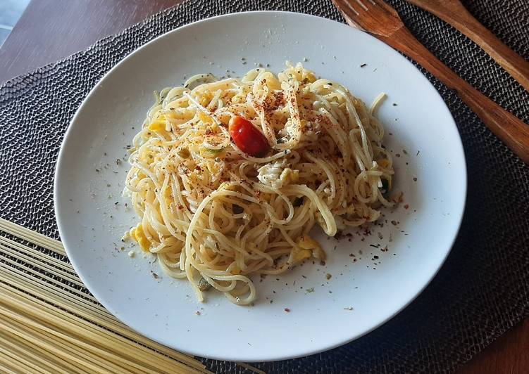 Cara Gampang Menyiapkan Aglio E Olio Telur, Bisa Manjain Lidah