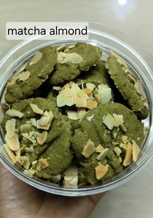 Foto resep Matcha Almond Cookies