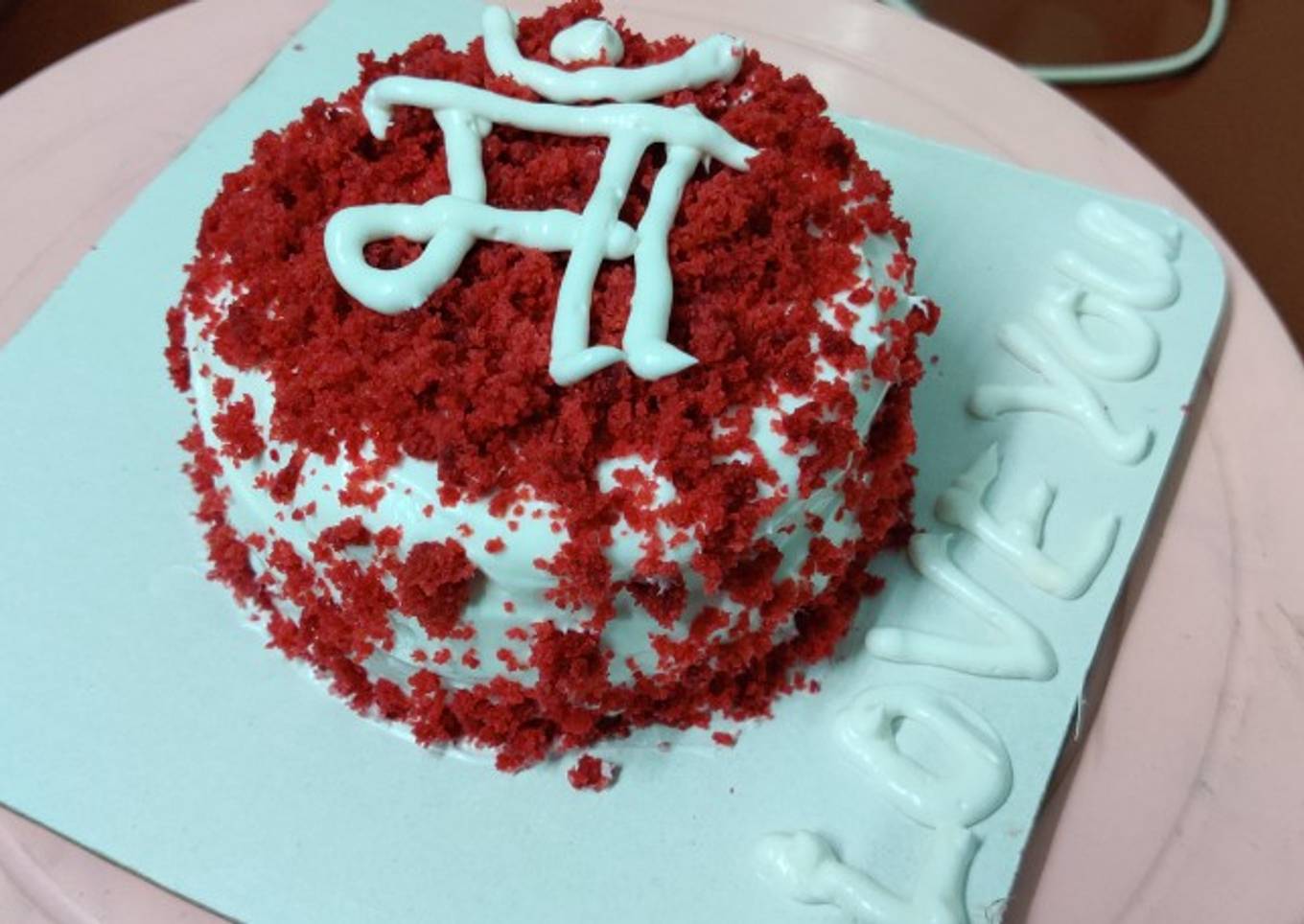 Eggless Red velvet cheesecake