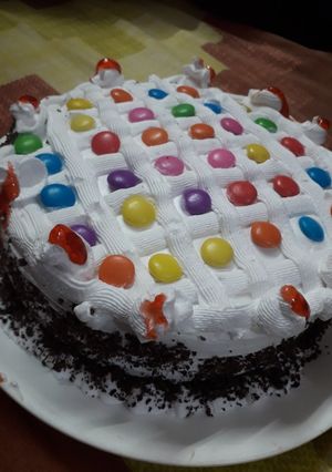 A picture of Black forest cake.