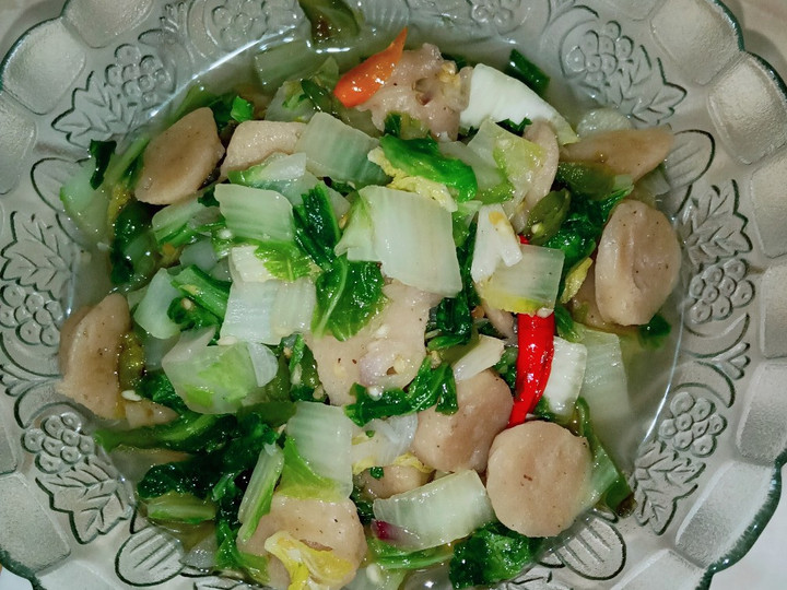 Resep Tumis sawi putih &amp;amp; bakso Anti Gagal