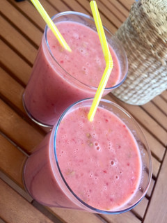 Una foto de Batido de sandía y fresas Thermomix