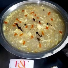 A picture of Chicken corn soup.