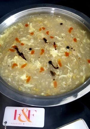 A picture of Chicken corn soup.