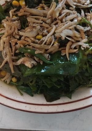 Foto resep Daun melinjo tumis jagung teri