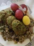 Sformatini pasquali,carciofi e uova colorate