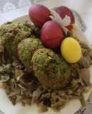 Sformatini pasquali,carciofi e uova colorate