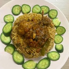 A picture of Chicken thokku Biryani.