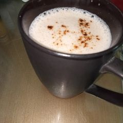 A picture of Hand beaten foamy coffee.