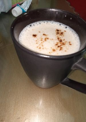 A picture of Hand beaten foamy coffee.