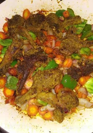 A picture of Mutton Ribs stir fry.