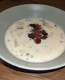 Creamy loaded ham and potato soup with bacon
