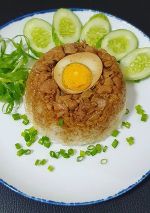 Foto resep Nasi tim ayam jamur