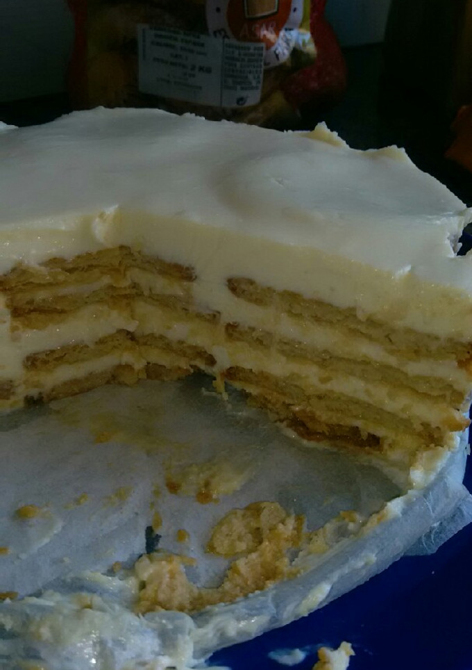 Una foto de Tarta limón y galletas