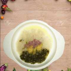 A picture of MPasi 9m+ bubur sapi+pakcoy.