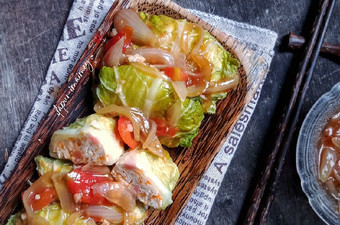 Cara Gampang Menyiapkan Sawi Gulung isi Ayam Anti Gagal