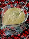 Salsa a la pimienta verde para acompañar carnes blancas