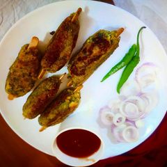 A picture of Palak Seekh Kabab.