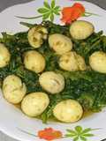 Oseng kangkung telur puyuh