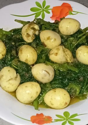 Foto resep Oseng kangkung telur puyuh