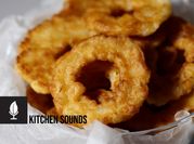 A picture of onion rings chopped