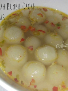 Foto resep Cilok Kuah Bumbu Cacah Asam Pedas