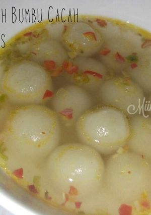 Foto resep Cilok Kuah Bumbu Cacah Asam Pedas