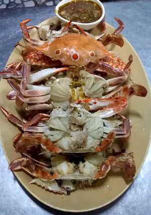 รูปของ 🦀🦀ปูดาวต้มน้ำจิ้มซีฟู้ด🦀🦀