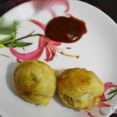 Soya chunks and potato filled appam recipe A picture of Soya chunks and potato filled appam recipe.