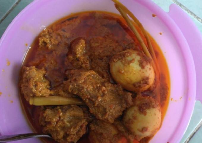 Rendang daging dan telor