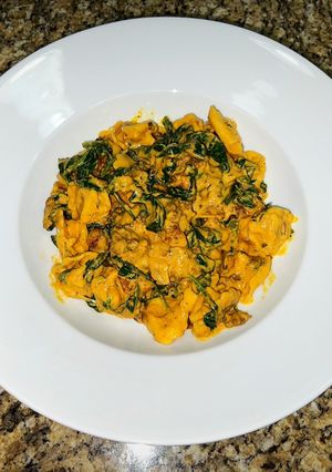A picture of Fall pumpkin tortellini pasta.
